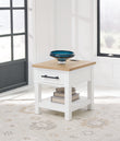 Ashbryn White/Natural End Table - T844-3 - Bien Home Furniture & Electronics