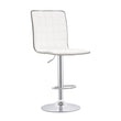 Ashbury White/Chrome Upholstered Adjustable Bar Stools, Set of 2 - 122089 - Bien Home Furniture & Electronics