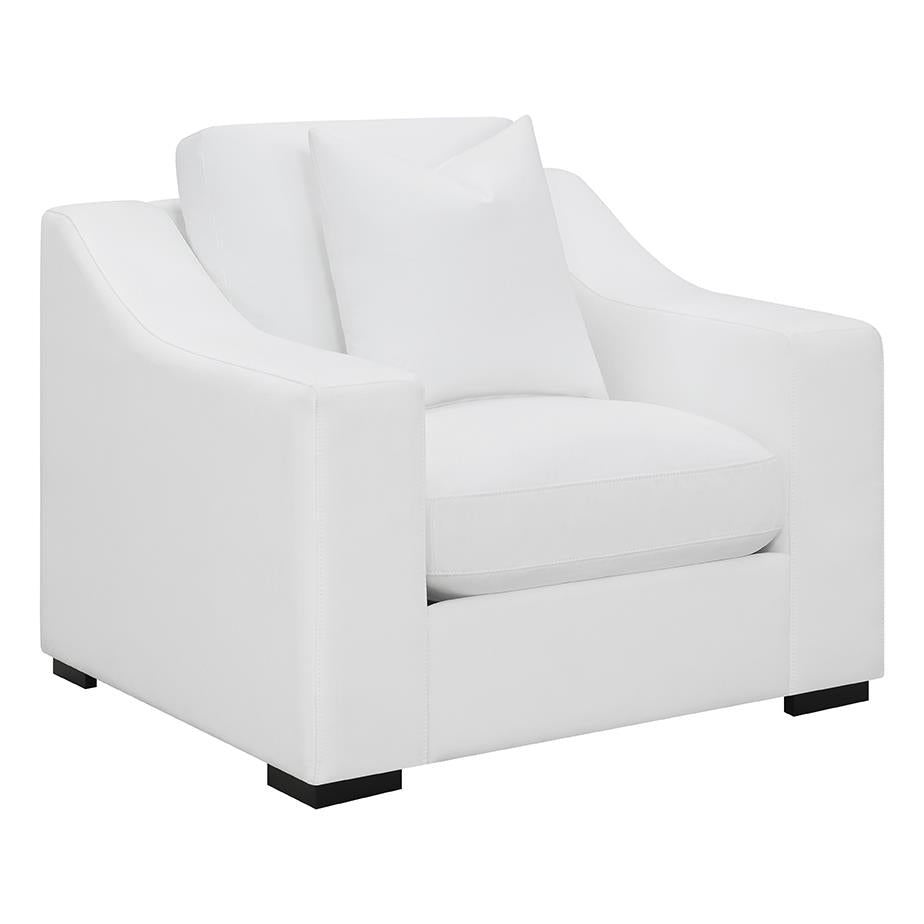Ashlyn White Upholstered Sloped Arms Chair - 509893 - Bien Home Furniture &amp; Electronics