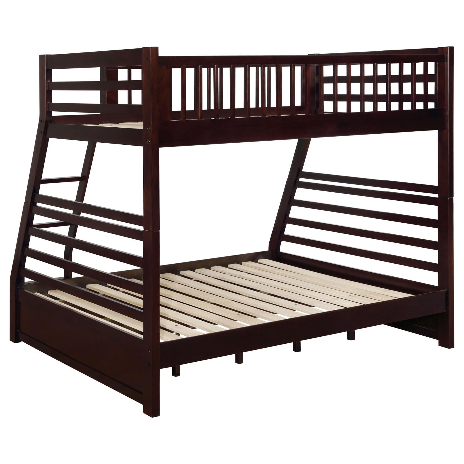 Ashton Cappuccino Twin over Full 2-Drawer Bunk Bed - 460184 - Bien Home Furniture &amp; Electronics