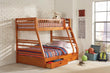 Ashton Honey Twin over Full 2-Drawer Bunk Bed - 460183 - Bien Home Furniture & Electronics