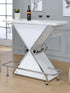 Atoka Glossy White X-Shaped Bar Unit with Wine Bottle Storage - 130078 - Bien Home Furniture & Electronics