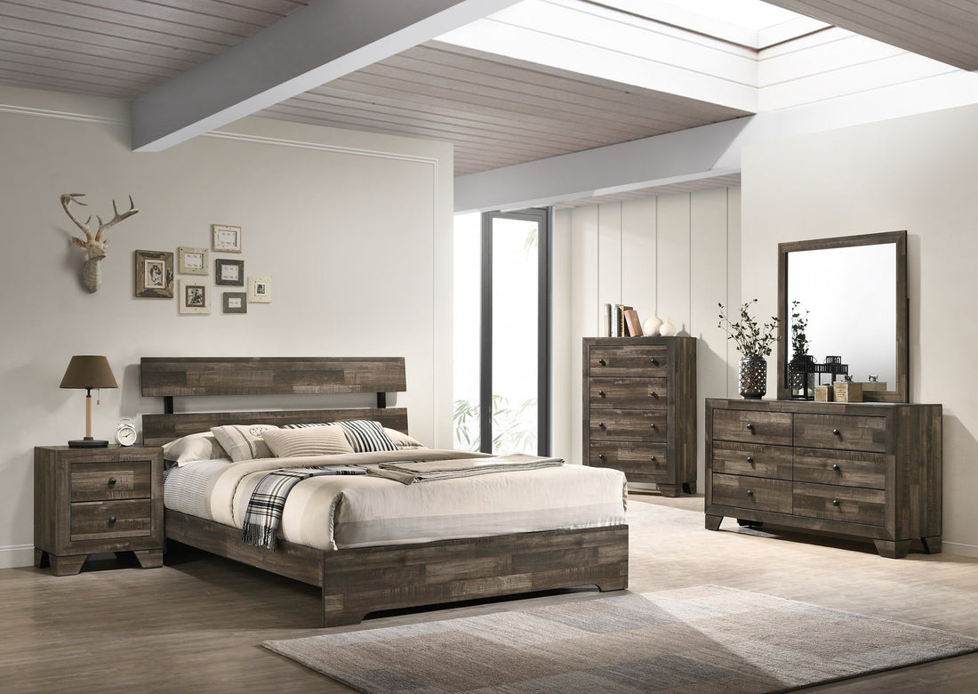 Atticus Brown Platform Bedroom Set - SET | B6980-K-BED | B6980-1 | B6980-11 | B6980-2 | B6980-4 - Bien Home Furniture &amp; Electronics