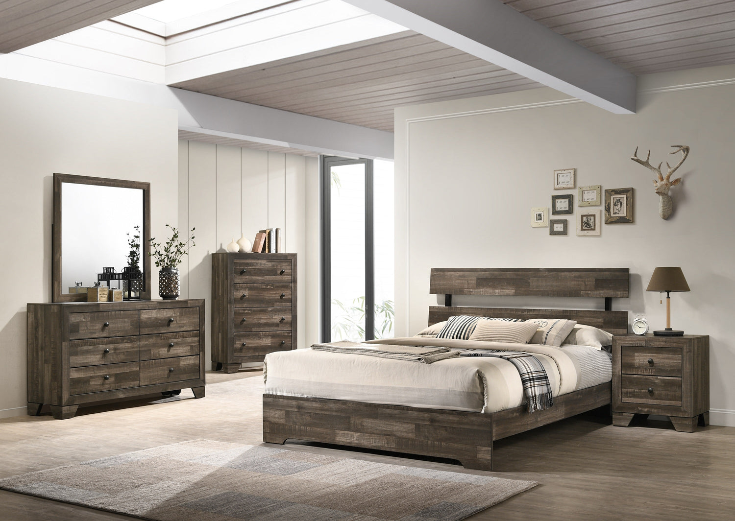 Atticus Brown Queen Platform Bed - B6980-Q-BED - Bien Home Furniture &amp; Electronics