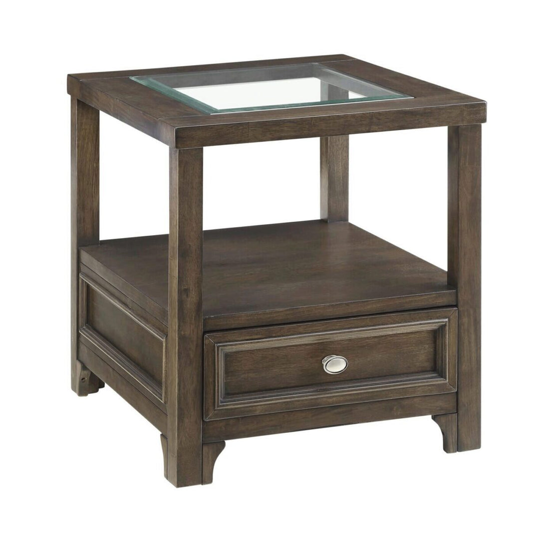 Auburn Transitional Charcoal Brown Wood End Table - 3624-04 - Bien Home Furniture & Electronics