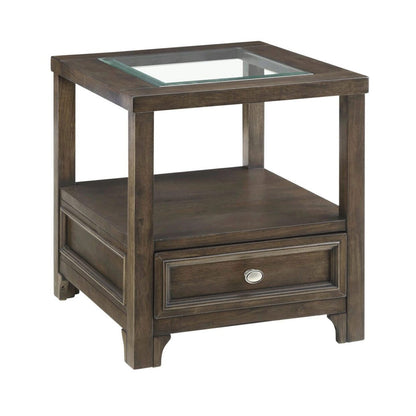 Auburn Transitional Charcoal Brown Wood End Table - 3624-04 - Bien Home Furniture &amp; Electronics