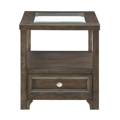 Auburn Transitional Charcoal Brown Wood End Table - 3624-04 - Bien Home Furniture &amp; Electronics