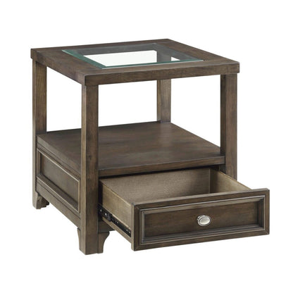 Auburn Transitional Charcoal Brown Wood End Table - 3624-04 - Bien Home Furniture &amp; Electronics