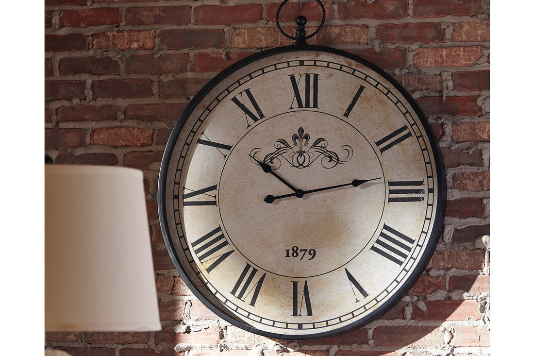 Augustina Antique Black Wall Clock - A8010110 - Bien Home Furniture &amp; Electronics