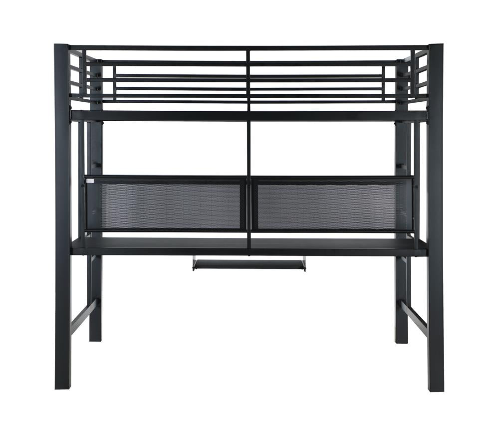 Avalon Full Workstation Loft Bed Black - 460023 - Bien Home Furniture &amp; Electronics
