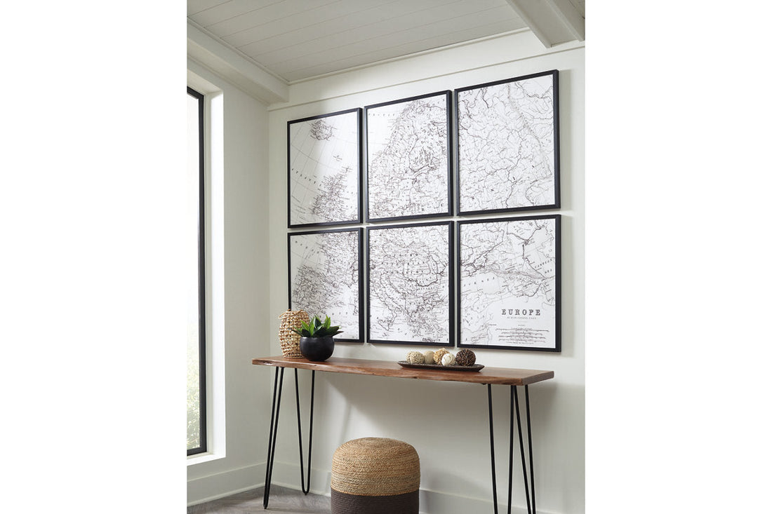 Avanworth Black/White Wall Art, Set of 6 - A8000335 - Bien Home Furniture &amp; Electronics