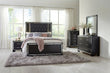 Aveline Black LED Upholstered Panel Bedroom Set - SET | 1428BK-1 | 1428BK-2 | 1428BK-3 | 1428BK-5 | 1428BK-6 | 1428BK-4 - Bien Home Furniture & Electronics