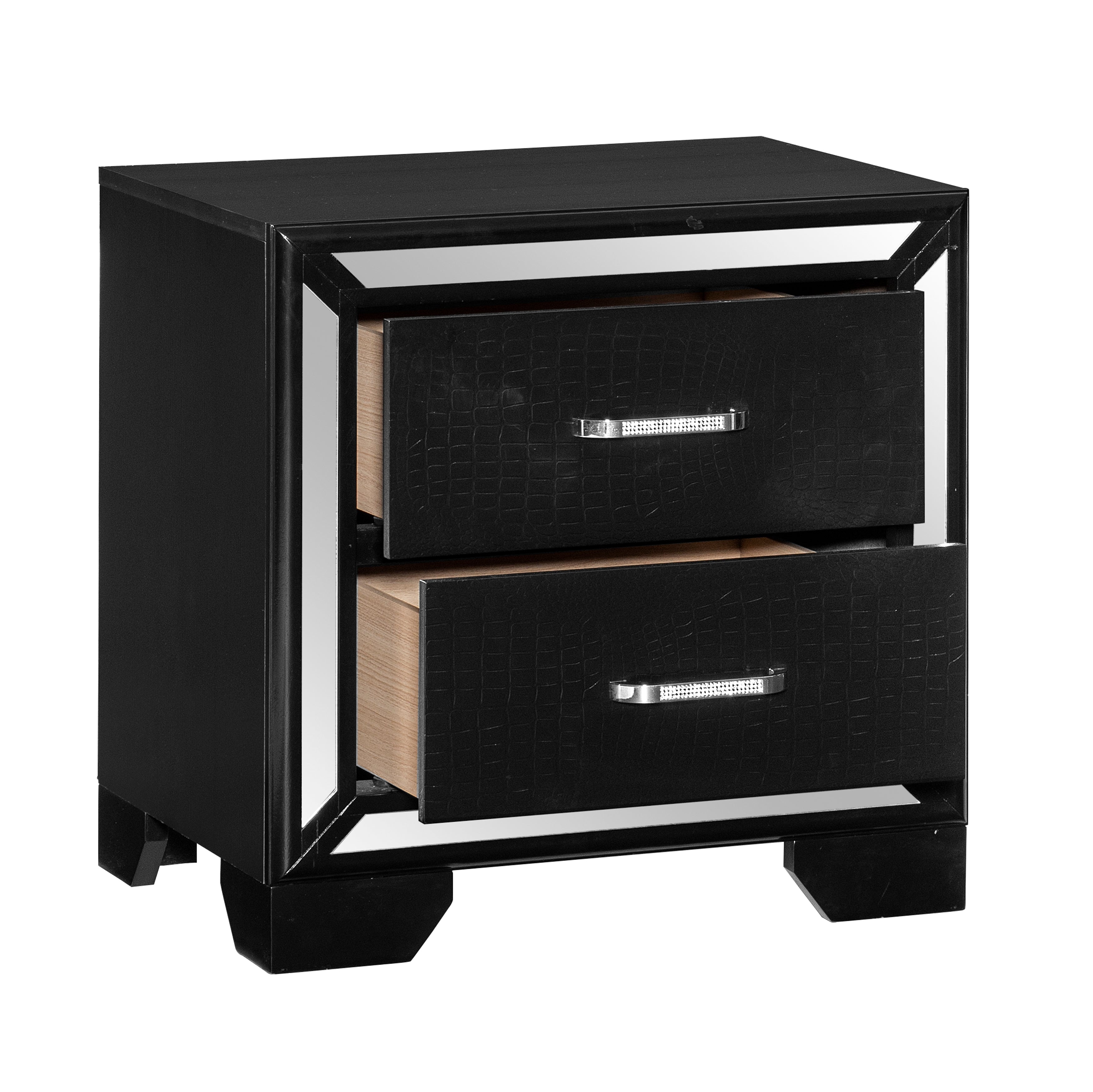 Aveline Black Nightstand - 1428BK-4 - Bien Home Furniture &amp; Electronics