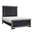 Aveline Black Queen LED Upholstered Panel Bed - SET | 1428BK-1 | 1428BK-2 | 1428BK-3 - Bien Home Furniture & Electronics