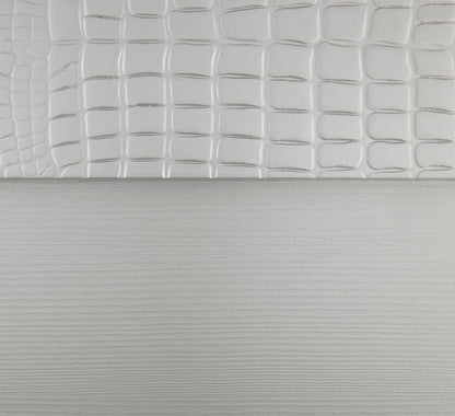 Aveline Silver King LED Upholstered Panel Bed - SET | 1428SVK-1 | 1428SVK-2 | 1428SV-3 - Bien Home Furniture &amp; Electronics