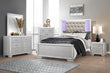 Aveline Silver LED Upholstered Panel Bedroom Set - SET | 1428SVK-1 | 1428SVK-2 | 1428SV-3 | 1428SV-5 | 1428SV-6 | 1428SV-4 | 1428SV-9 - Bien Home Furniture & Electronics