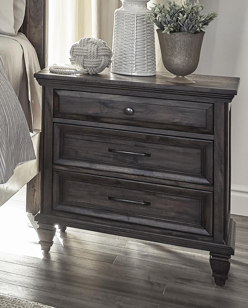 Avenue 3-Drawer Nightstand Weathered Burnished Brown - 223032 - Bien Home Furniture &amp; Electronics
