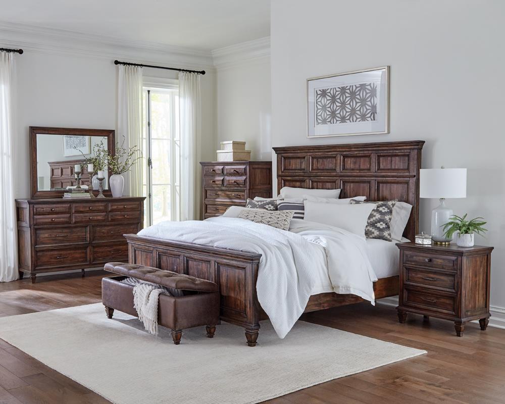 Avenue California King Panel Bed Weathered Burnished Brown - 223031KW - Bien Home Furniture &amp; Electronics