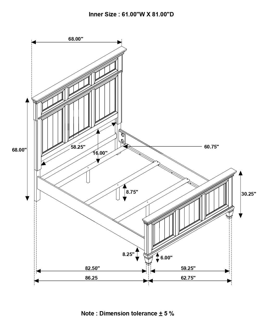Avenue Queen Panel Bed Gray - 224031Q - Bien Home Furniture &amp; Electronics