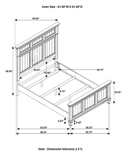 Avenue Queen Panel Bed Gray - 224031Q - Bien Home Furniture &amp; Electronics