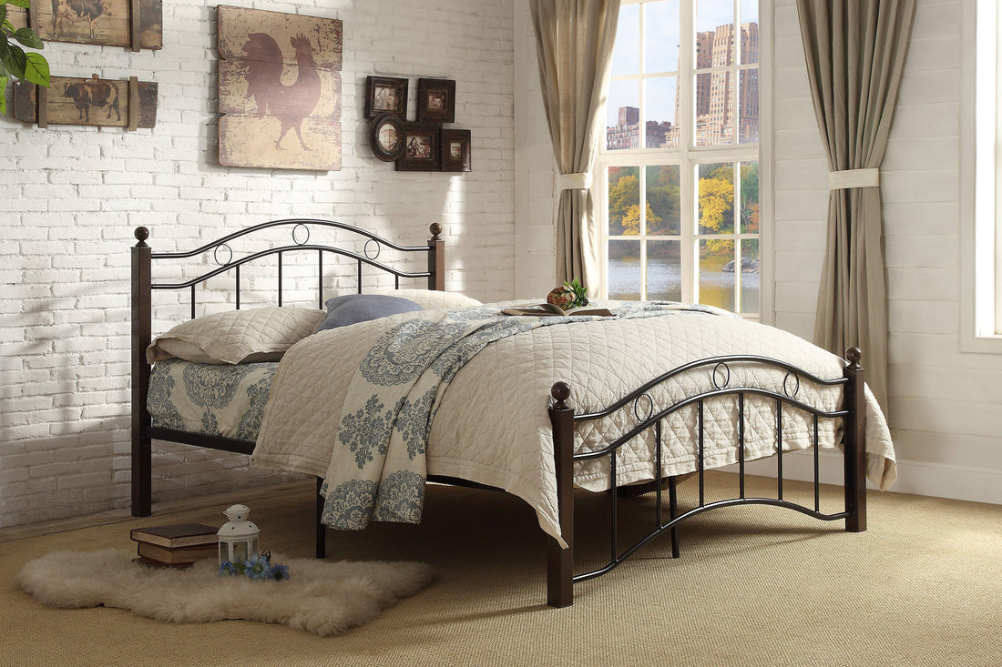Averny Black/Brown Full Metal Platfom Bed - 2020FBK-1 - Bien Home Furniture &amp; Electronics