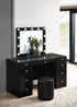 Avery Black Makeup Vanity Set with Lighted Mirror - SET | B4850BK-91-TOP | B4850BK-91-BASE | B4850BK-91-11 - Bien Home Furniture & Electronics