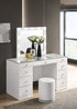 Avery White Makeup Vanity Set with Lighted Mirror - SET | B4850WH-91-TOP | B4850WH-91-BASE | B4850WH-91-11 | B4851WH-93 - Bien Home Furniture & Electronics