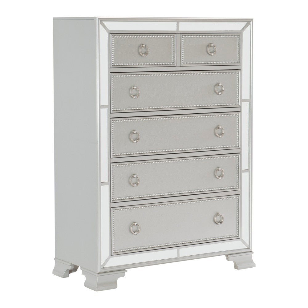 Avondale Silver Mirrored Chest - 1646-9 - Bien Home Furniture &amp; Electronics
