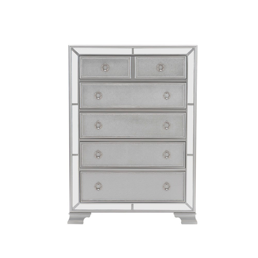 Avondale Silver Mirrored Chest - 1646-9 - Bien Home Furniture &amp; Electronics