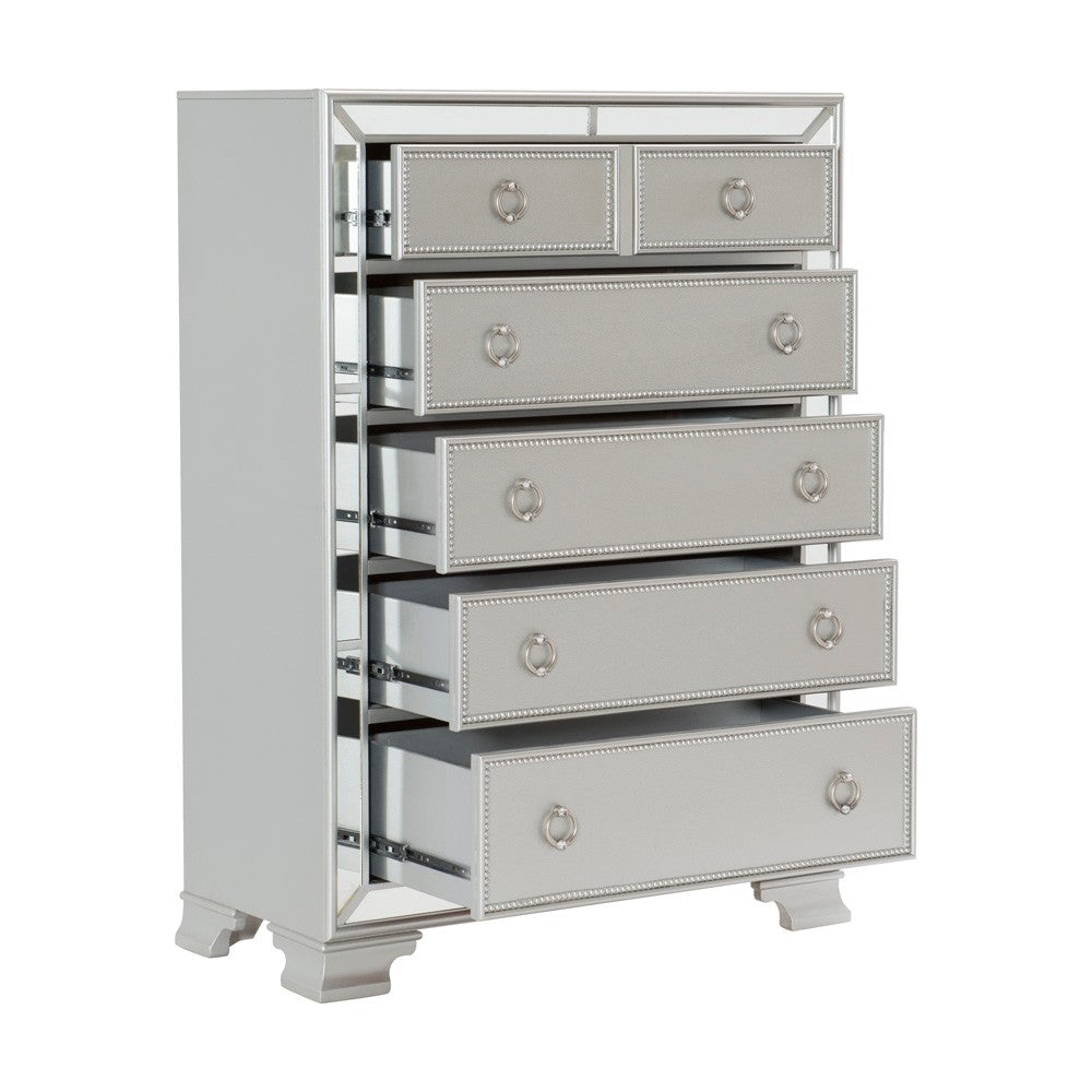 Avondale Silver Mirrored Chest - 1646-9 - Bien Home Furniture &amp; Electronics