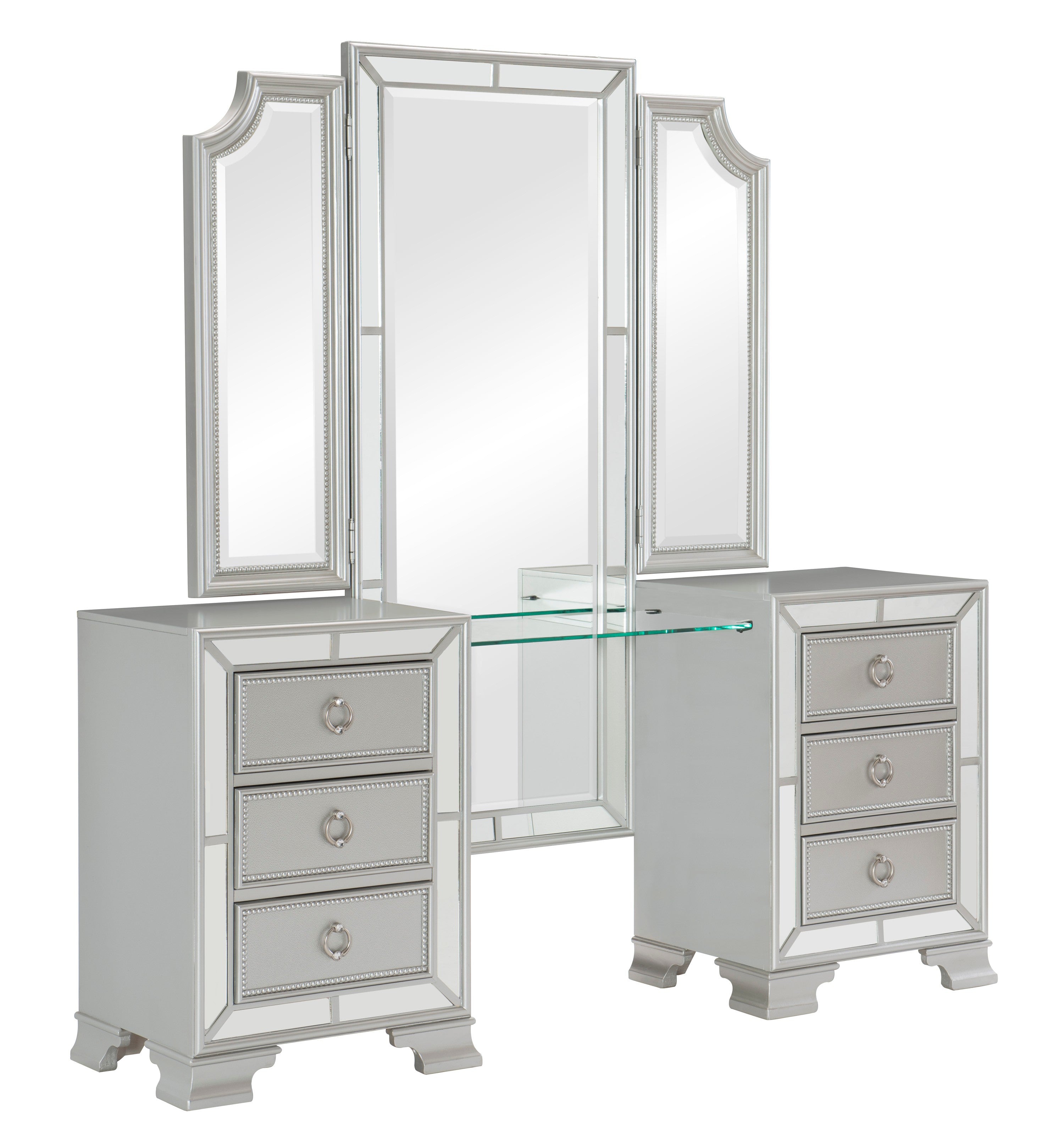 Avondale Silver Vanity Set - SET | 1646-15L | 1646-15R | 1646-15M - Bien Home Furniture &amp; Electronics