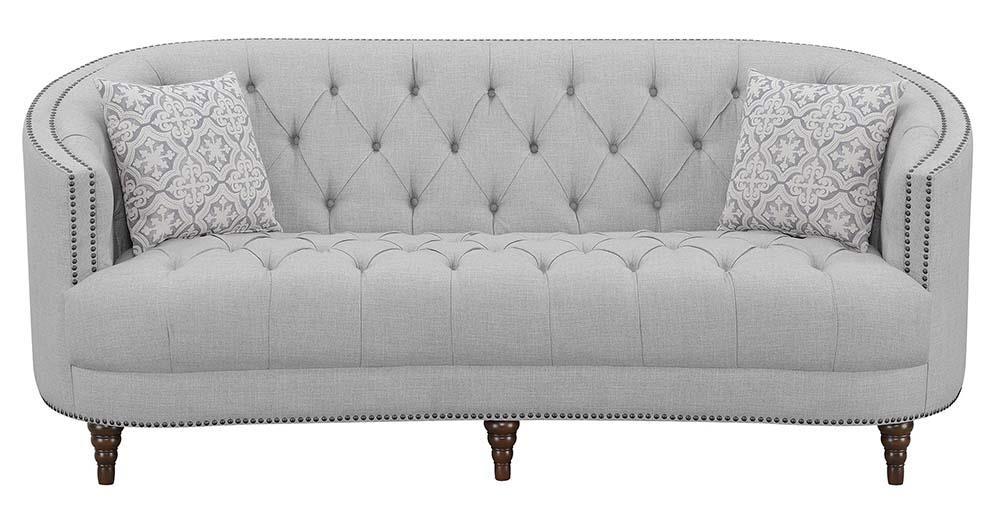 Avonlea Sloped Arm Upholstered Sofa Trim Gray - 505641 - Bien Home Furniture &amp; Electronics