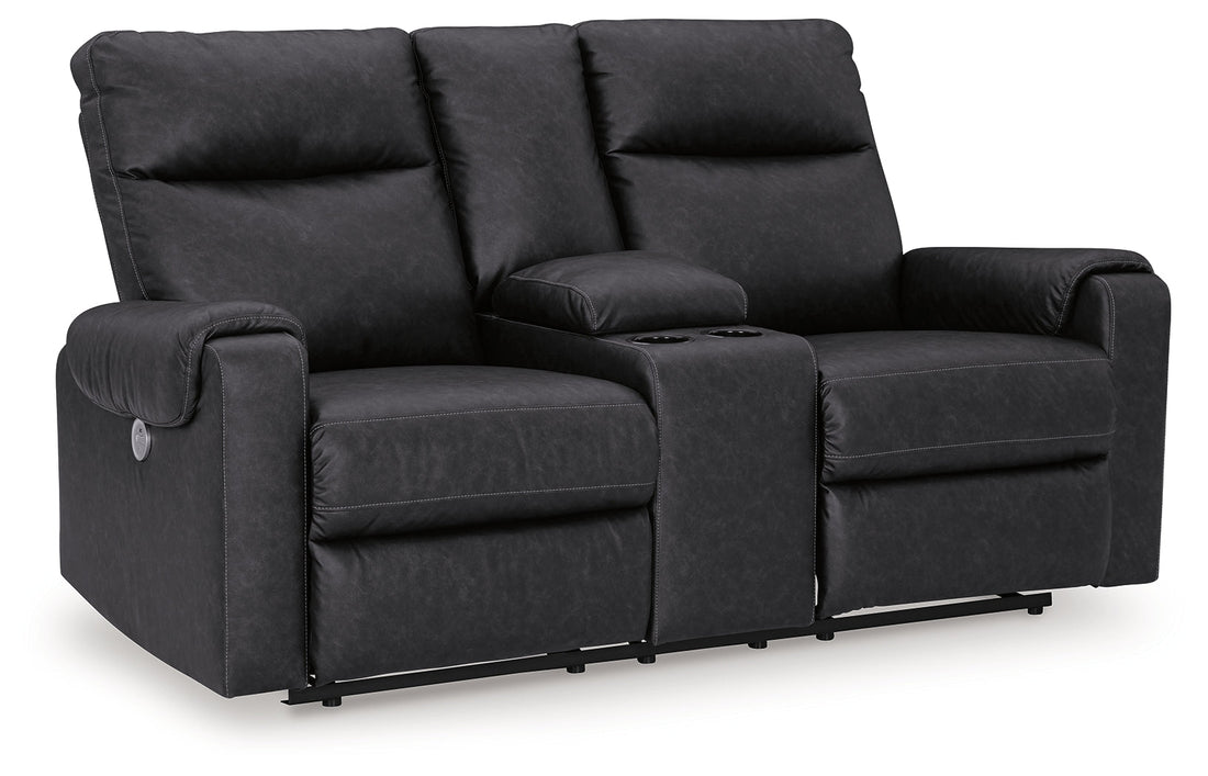 Axtellton Carbon Power Reclining Loveseat with Console - 3410596 - Bien Home Furniture &amp; Electronics