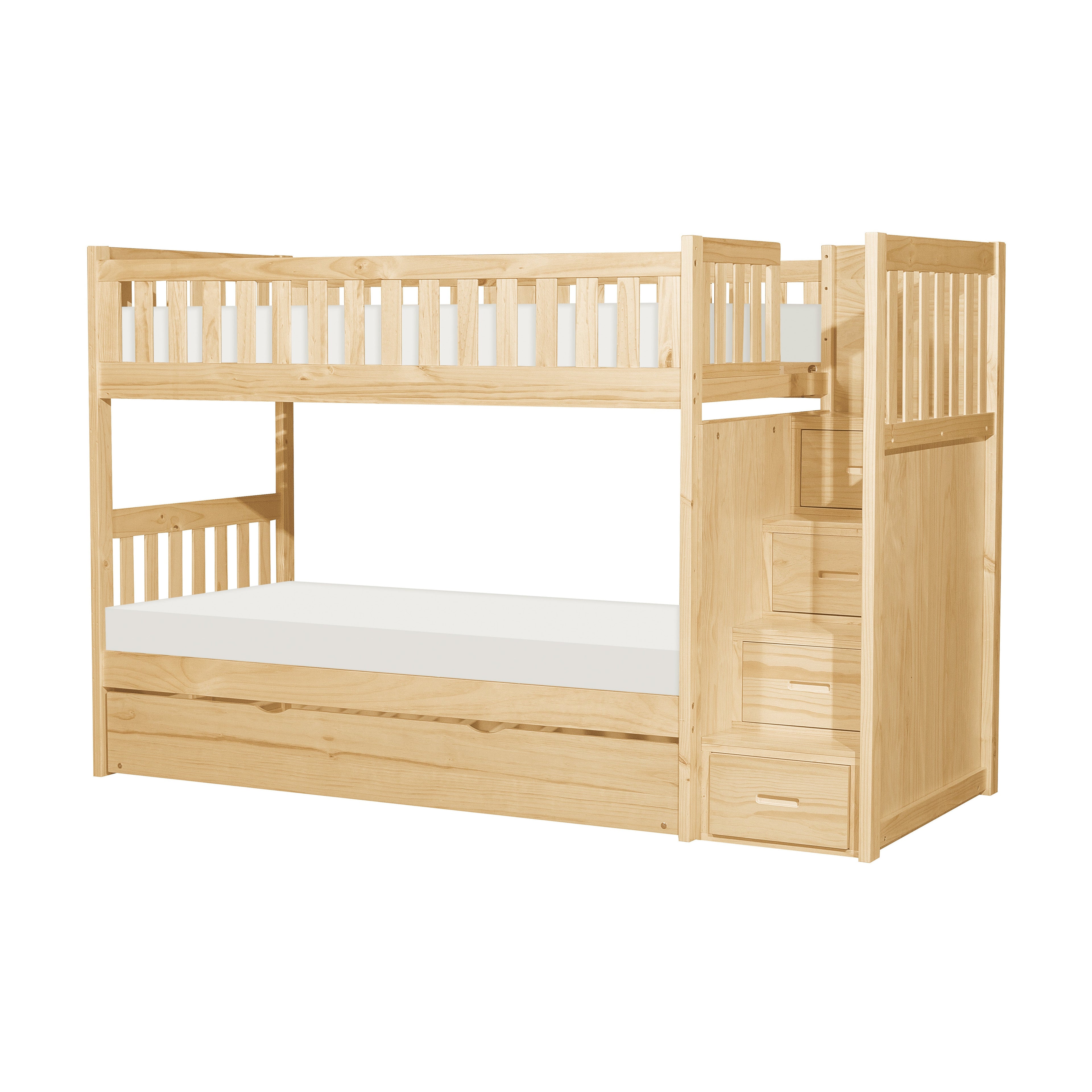 B2043SB-1*R (5) Twin/Twin Step Bunk Bed with Twin Trundle - B2043SB-1*R - Bien Home Furniture &amp; Electronics