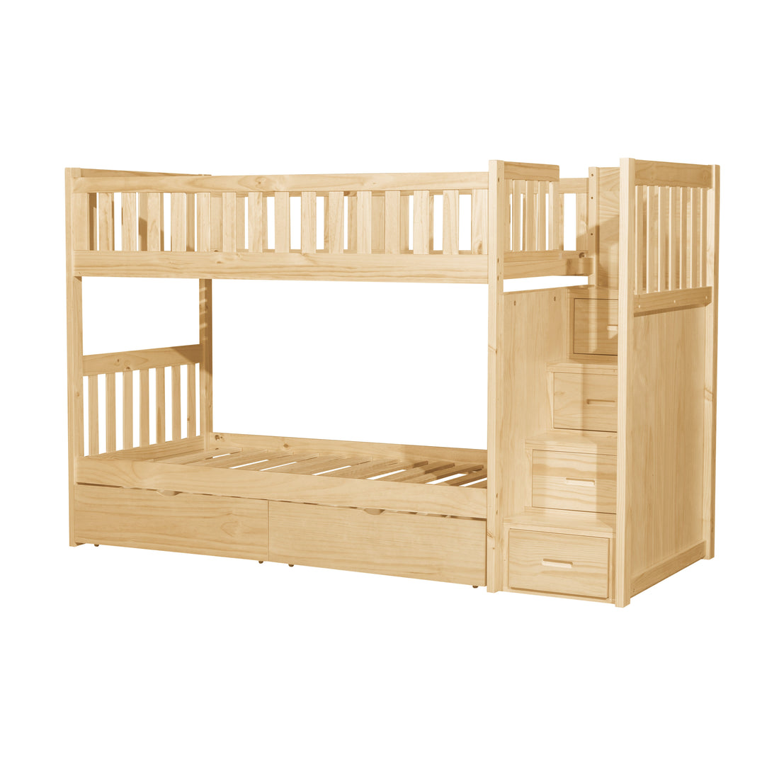 B2043SB-1*T (5) Twin/Twin Step Bunk Bed with Storage Boxes - B2043SB-1*T - Bien Home Furniture &amp; Electronics