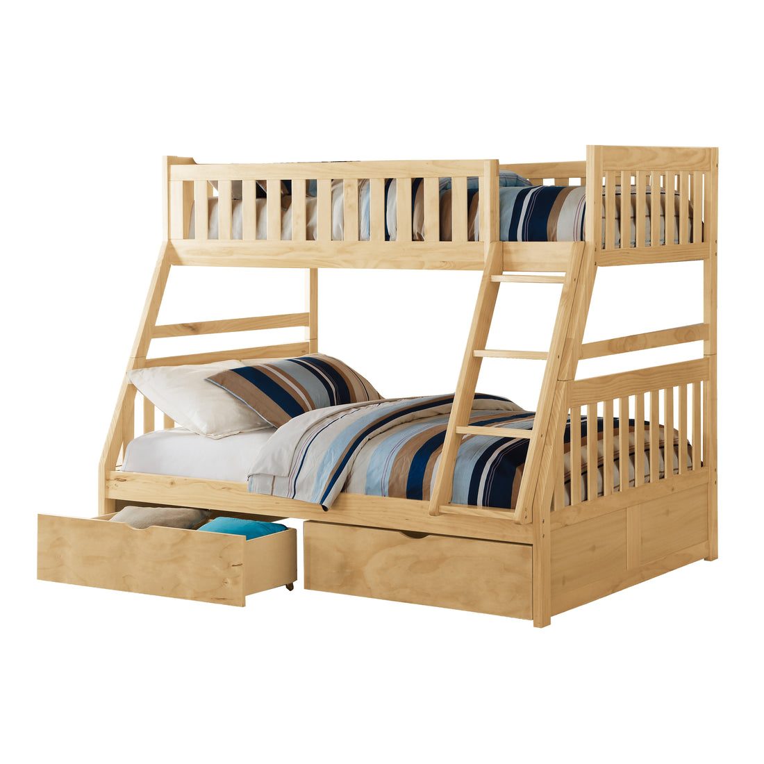 B2043TF-1*T (4) Twin/Full Bunk Bed with Storage Boxes - B2043TF-1*T - Bien Home Furniture &amp; Electronics