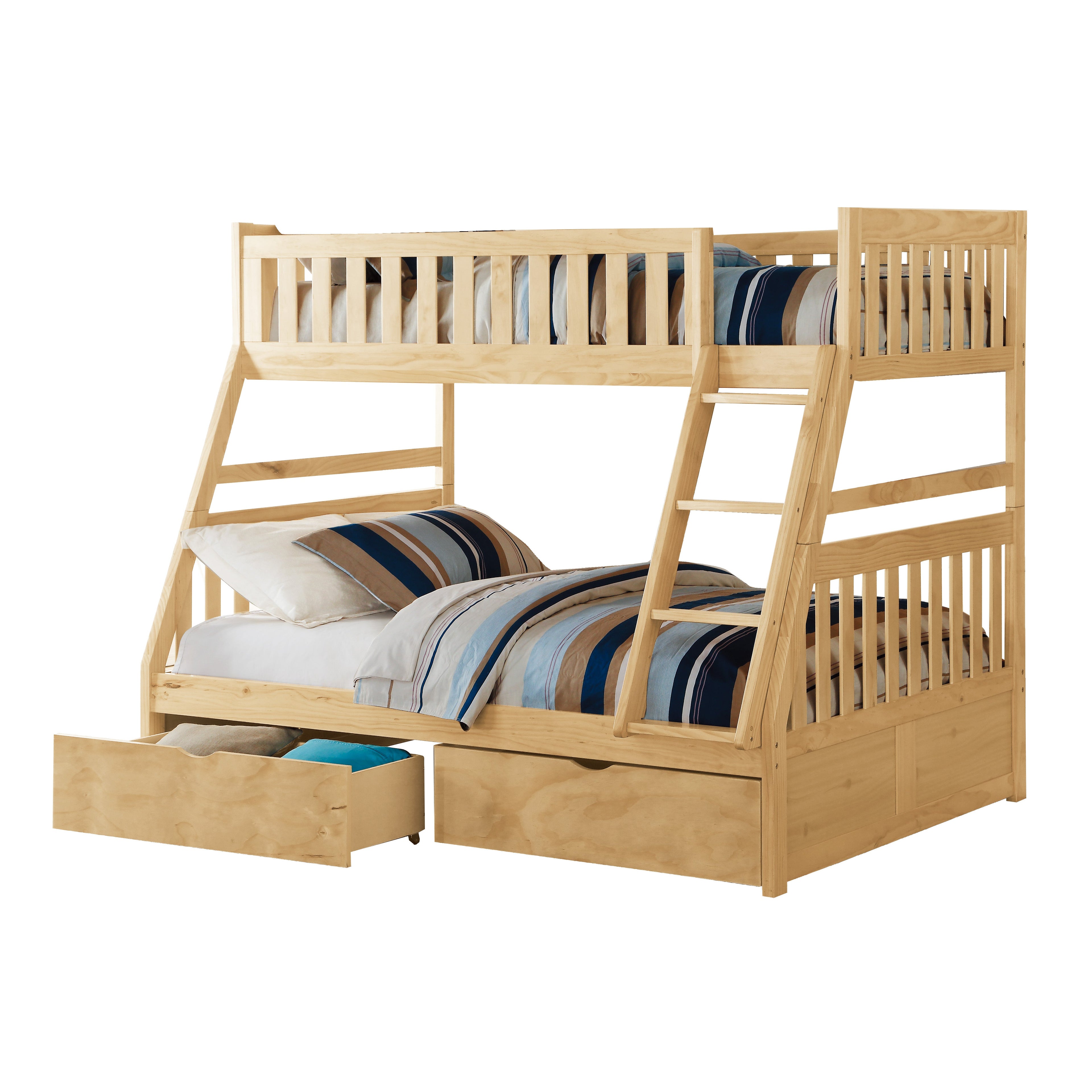 B2043TF-1*T (4) Twin/Full Bunk Bed with Storage Boxes - B2043TF-1*T - Bien Home Furniture &amp; Electronics