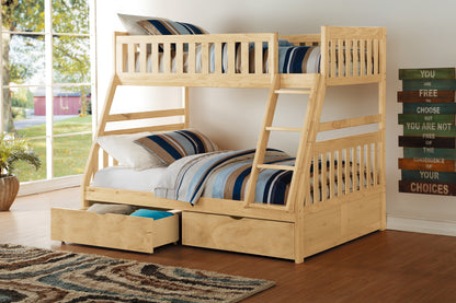 B2043TF-1*T (4) Twin/Full Bunk Bed with Storage Boxes - B2043TF-1*T - Bien Home Furniture &amp; Electronics