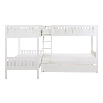 B2053CNW-1R* (4) Corner Bunk Bed with Twin Trundle - B2053CNW-1R* - Bien Home Furniture &amp; Electronics