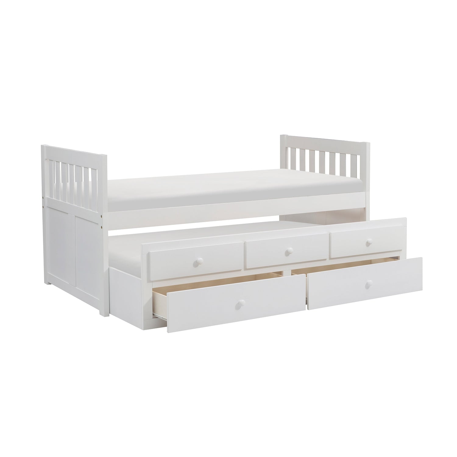 B2053PRW-1* (2) Twin/Twin Trundle Bed - B2053PRW-1* - Bien Home Furniture &amp; Electronics
