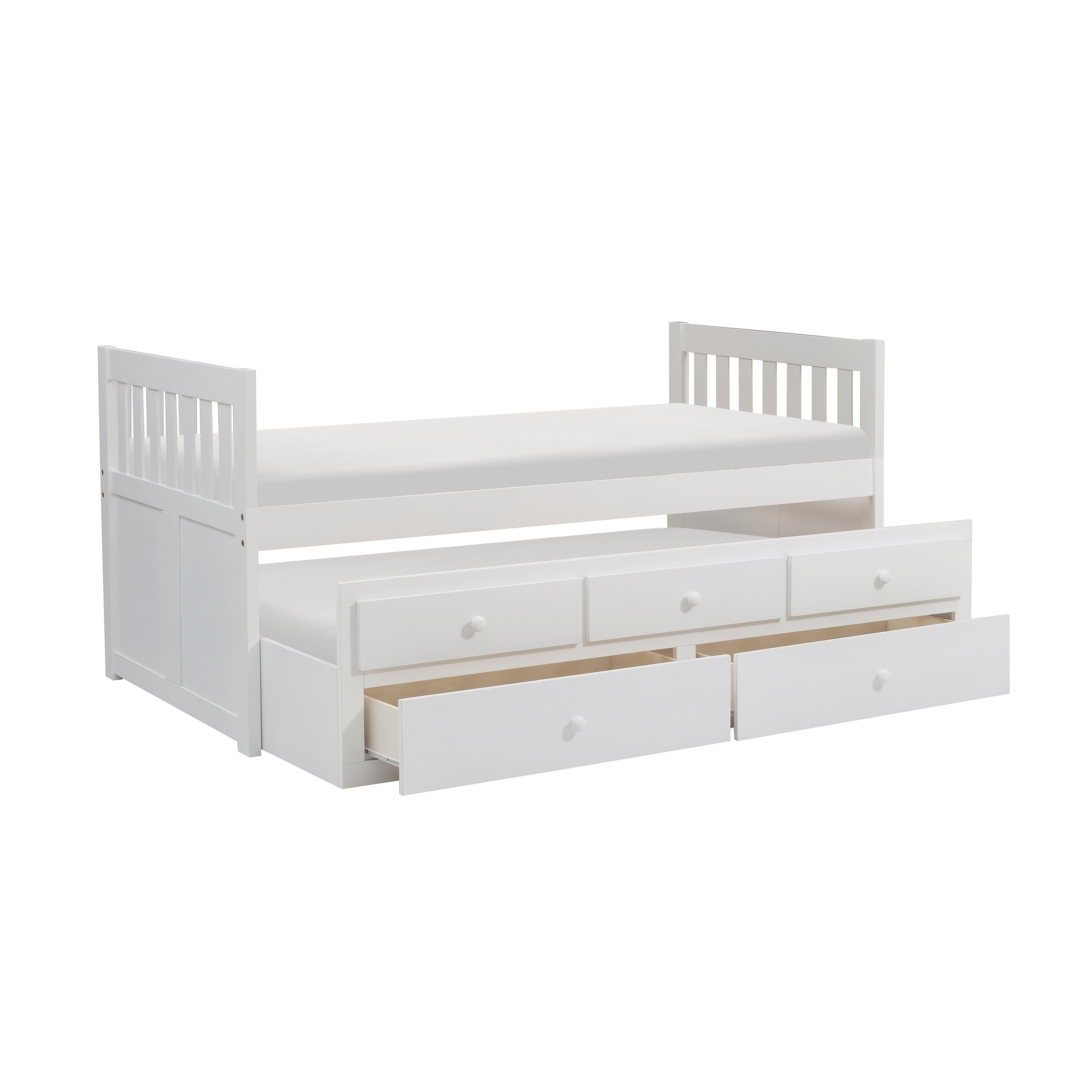 B2053PRW-1* (2) Twin/Twin Trundle Bed - B2053PRW-1* - Bien Home Furniture &amp; Electronics