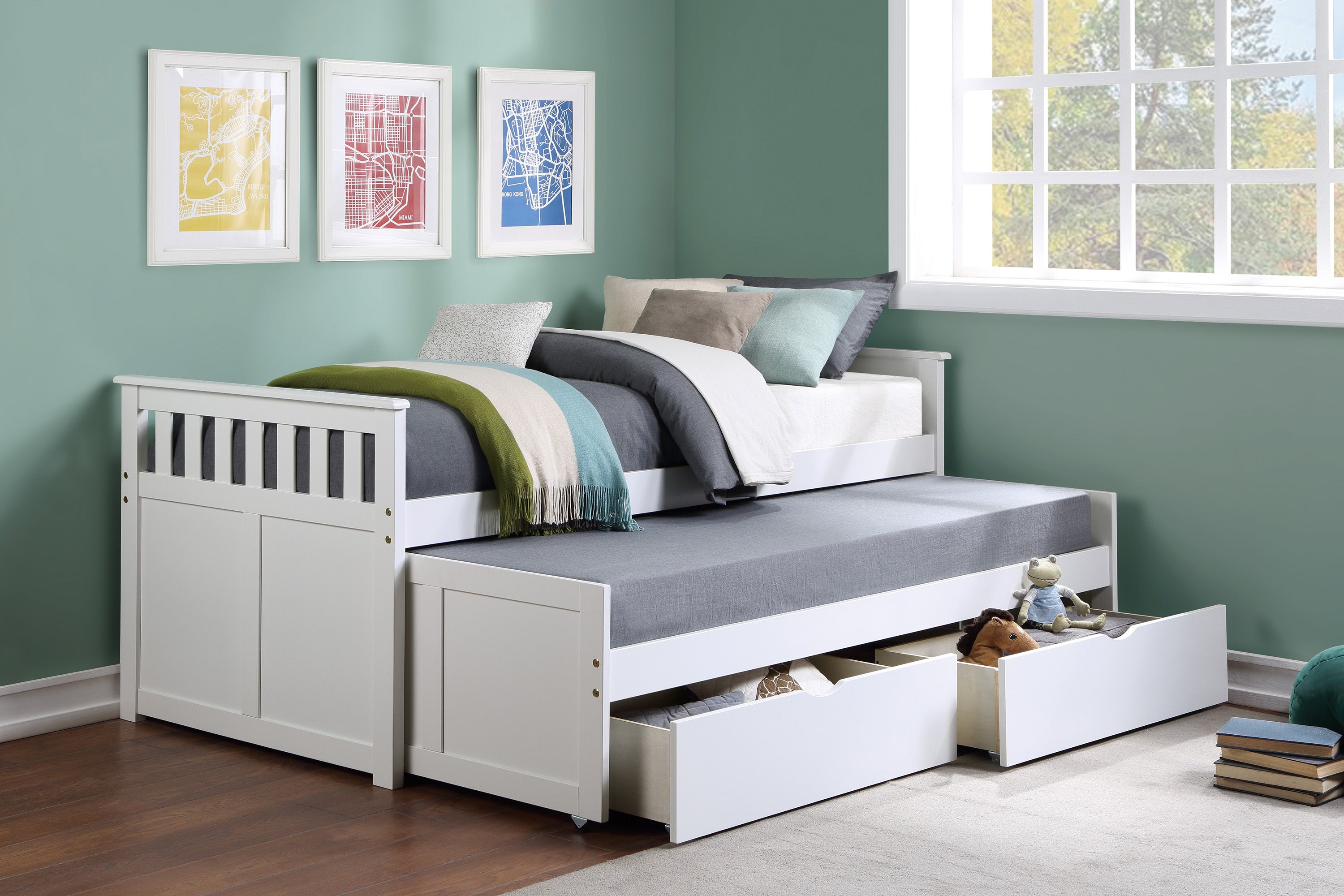 B2053RTW-1T* (4) Twin/Twin Bed with Storage Boxes - B2053RTW-1T* - Bien Home Furniture &amp; Electronics