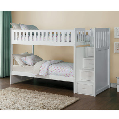 B2053SBW-1* (4) Twin/Twin Step Bunk Bed - B2053SBW-1* - Bien Home Furniture &amp; Electronics