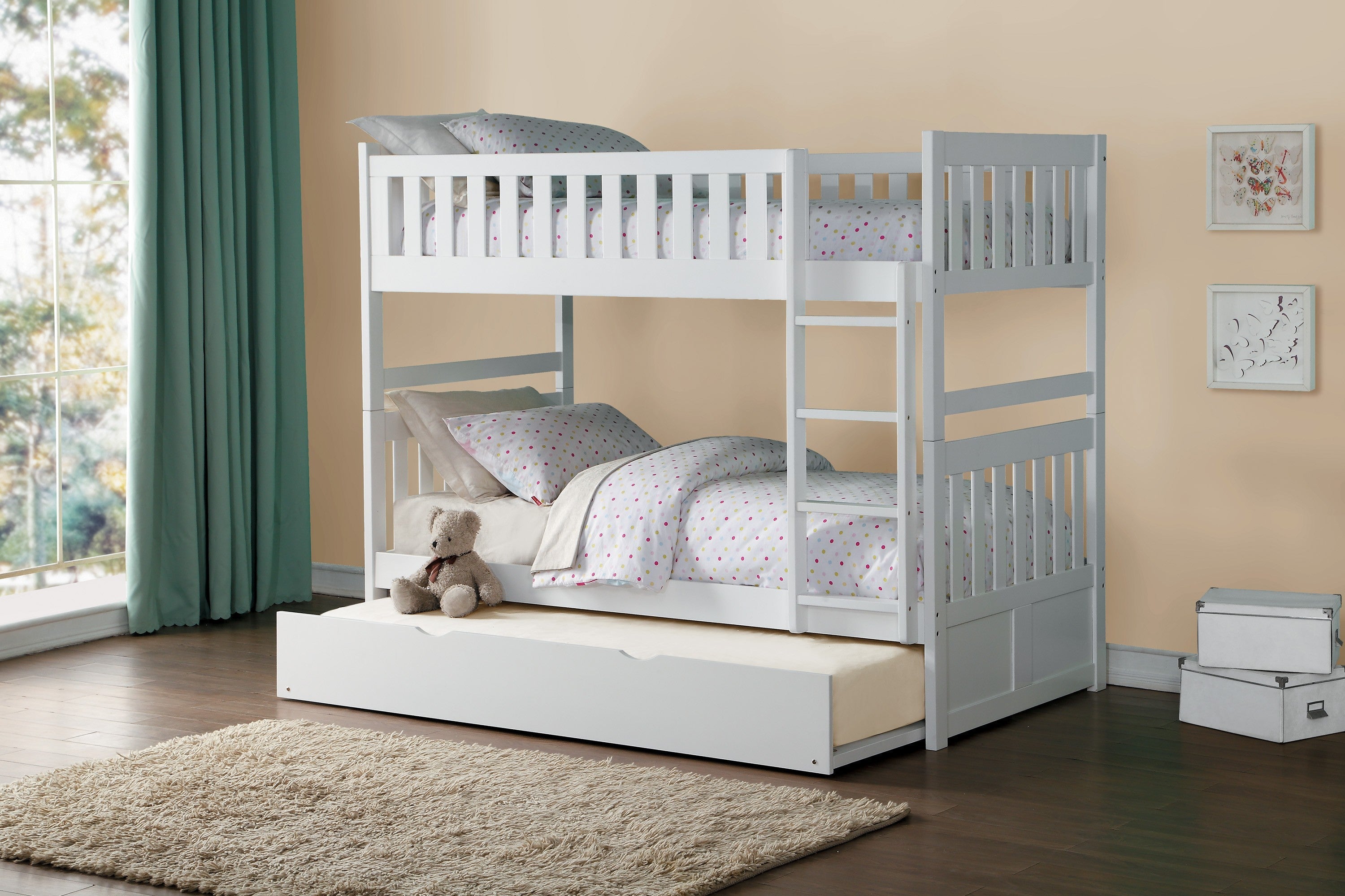 B2053W-1*R (4) Twin/Twin Bunk Bed with Twin Trundle - B2053W-1*R - Bien Home Furniture &amp; Electronics