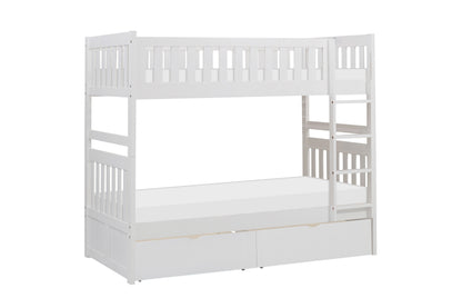 B2053W-1*T (4) Twin/Twin Bunk Bed with Storage Boxes - B2053W-1*T - Bien Home Furniture &amp; Electronics
