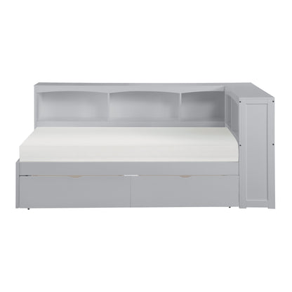 B2063BC-1BCT* (4) Twin Bookcase Corner Bed with Storage Boxes - B2063BC-1BCT* - Bien Home Furniture &amp; Electronics