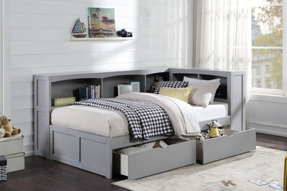 B2063BC-1BCT* (4) Twin Bookcase Corner Bed with Storage Boxes - B2063BC-1BCT* - Bien Home Furniture &amp; Electronics