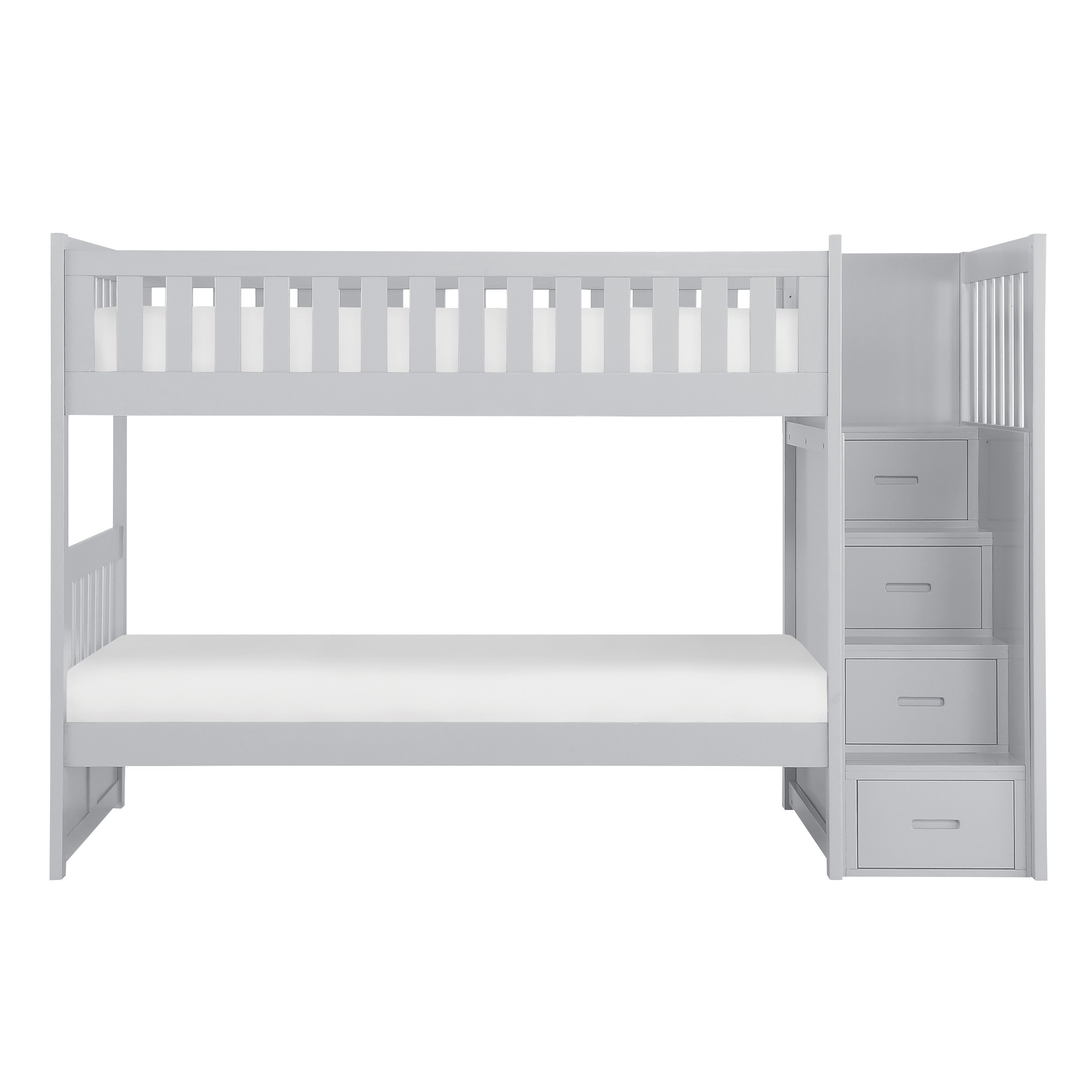 B2063SB-1* (4) Twin/Twin Step Bunk Bed - B2063SB-1* - Bien Home Furniture &amp; Electronics