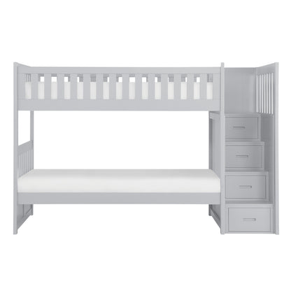 B2063SB-1* (4) Twin/Twin Step Bunk Bed - B2063SB-1* - Bien Home Furniture &amp; Electronics