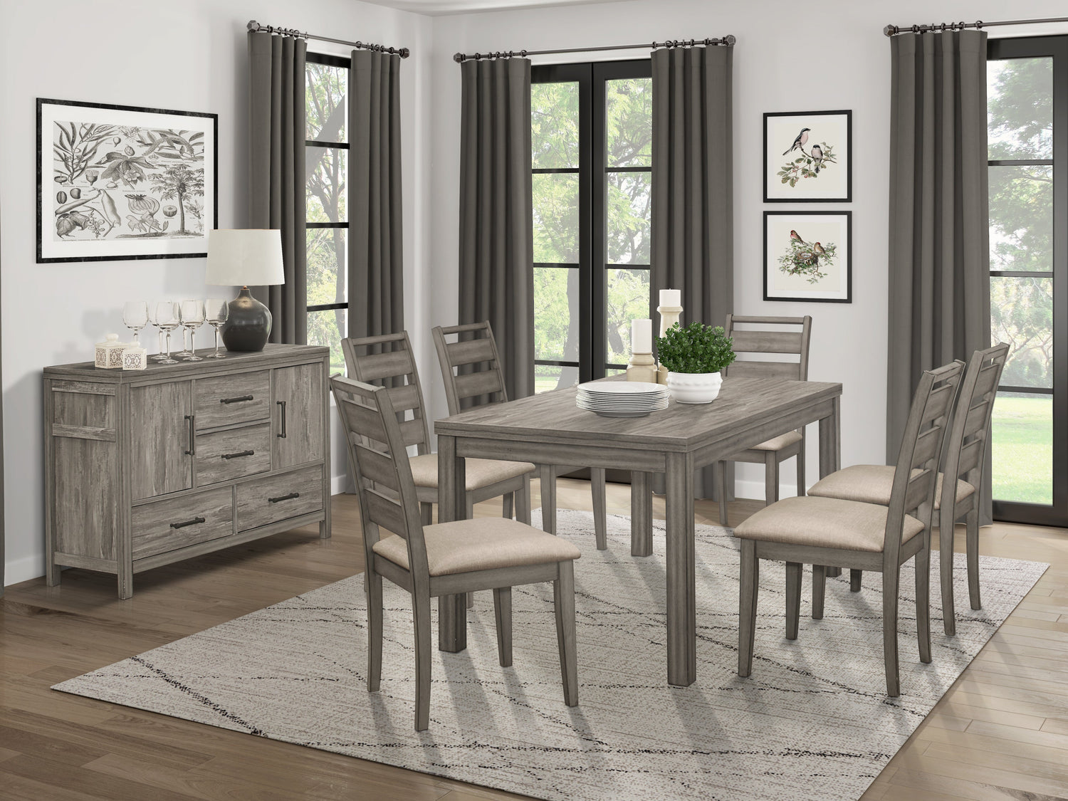 Bainbridge Weathered Gray Dining Table - 1526-64 - Bien Home Furniture &amp; Electronics
